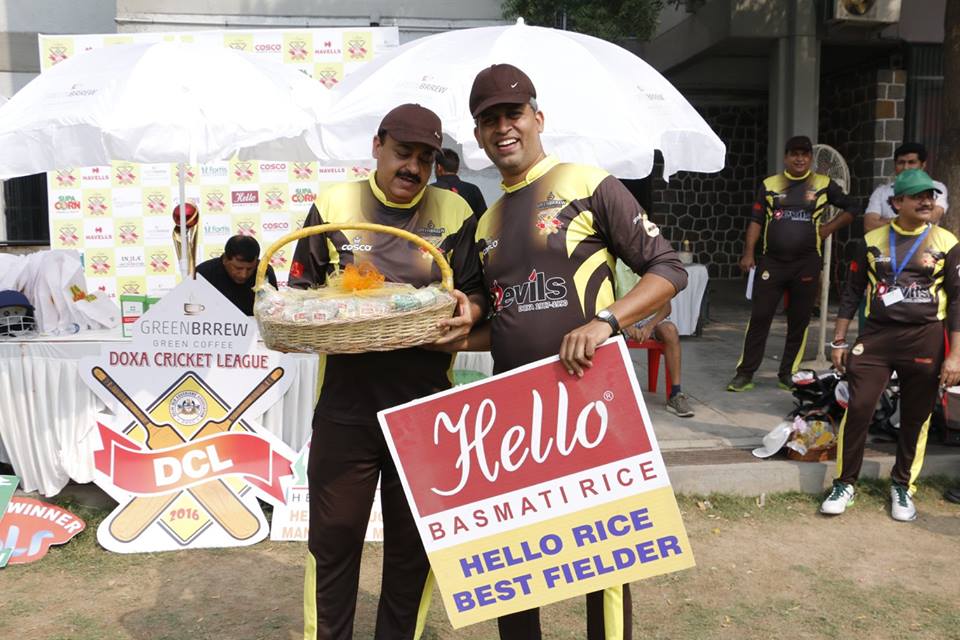 Match 7 - Doxa Devils won by 5 Wickets (Group A)<br>
1st Innings --> Doxa Panthers - 103/9 in 20 Overs<br>
2nd Innings --> Doxa Devils - 104/5 in 16 overs<br>
<br>
Kapil Manglani was the Player of the Match with his 6 wickets. The Panthers finished their innings at 103/9 which is chased down by the Devils fairly easily. The Devils have now won both their matches, but the Panthers stand at 0 points with no wins and are virtually out of the tournament. Soubhagya Mohan Kala was the top scorer for the Devils.<br>
<br>
- SPA Magic Man of the Match: Kapil Manglani<br>
- HAVELLS Maximum Sixes: Amarjit<br>
- Hello Rice Best Fielder: Praful Chauhan<br>
- Supa Corn Maximum Wickets: Kapil Manglani<br>
- Injla Economical Bowler: Praful Chauhan