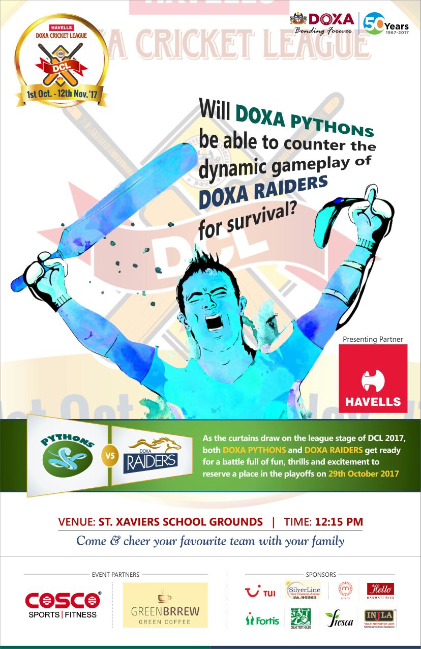 DOXA Pythons won the match by 7 runs.