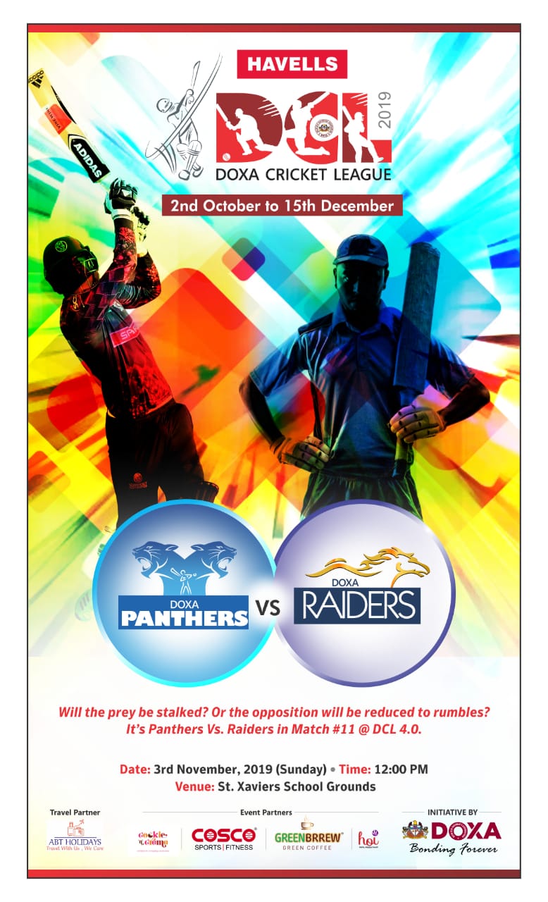 Match 11 - DOXA Panthers vs DOXA Raiders - DCL 2019 (3rd Nov, 2019)